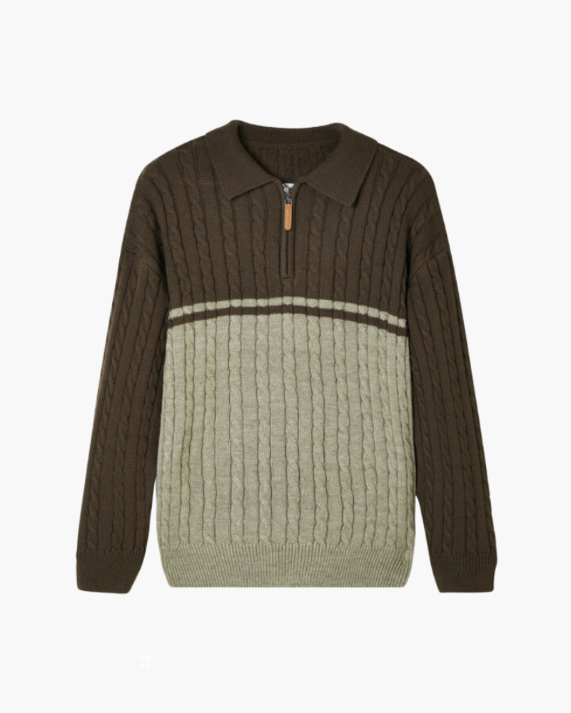 Men’s Cable-Knit Zip Jumper