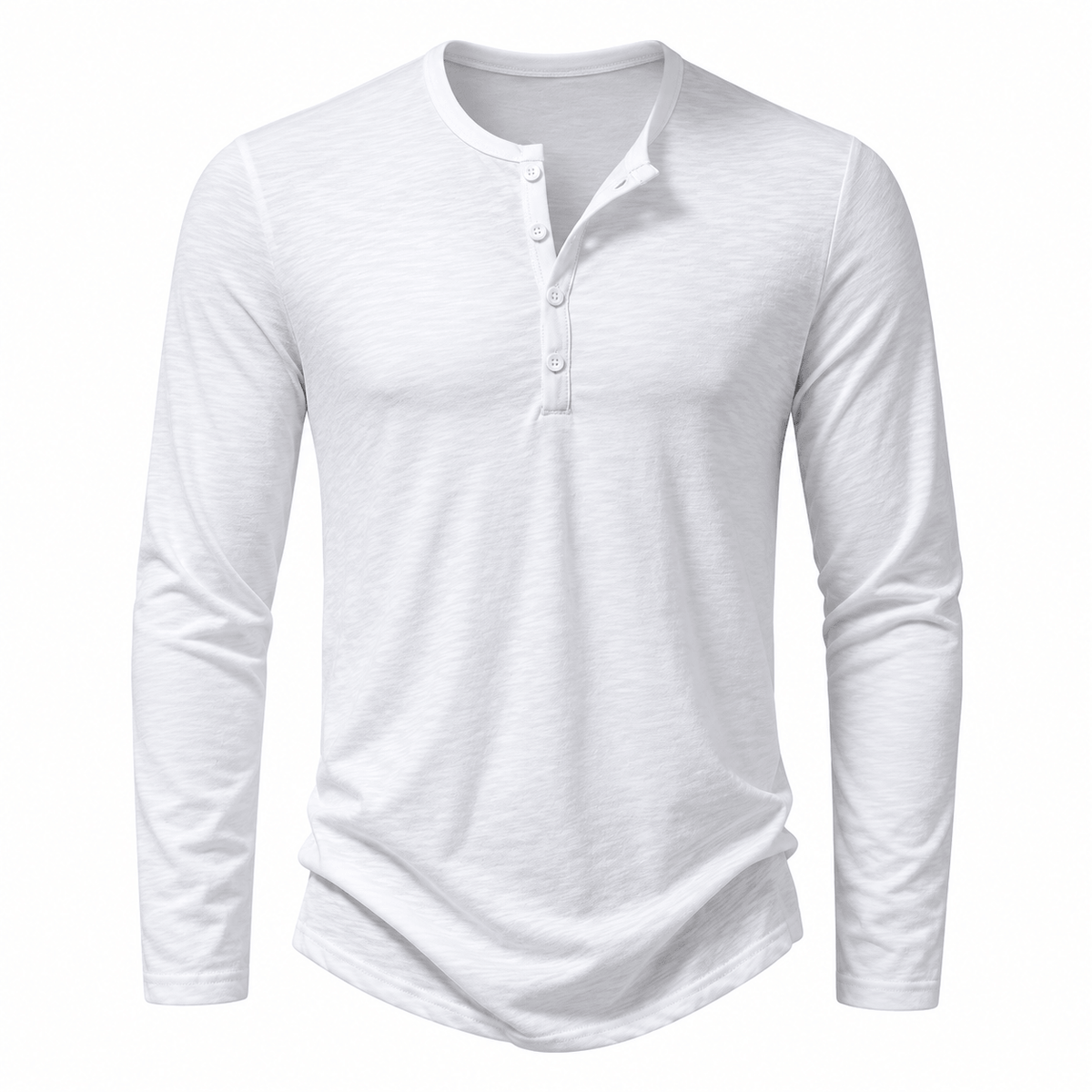 Button Long Sleeve Henley Neck T-Shirt