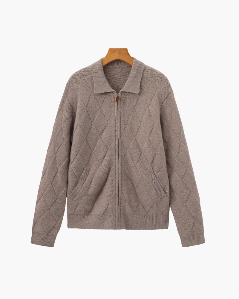Men’s Diamond-Texture Cardigan