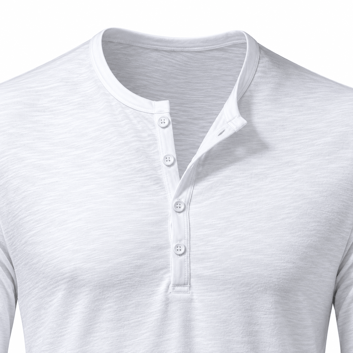 Button Long Sleeve Henley Neck T-Shirt
