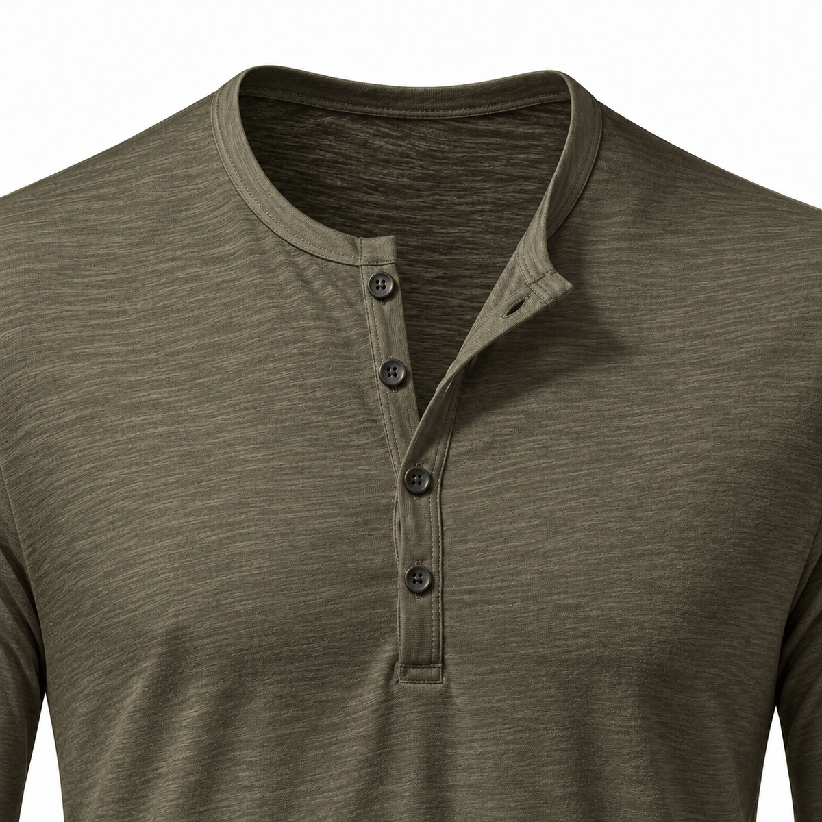 Button Long Sleeve Henley Neck T-Shirt