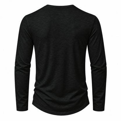 Button Long Sleeve Henley Neck T-Shirt