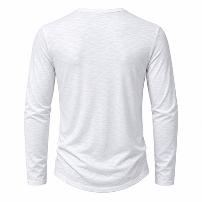 Button Long Sleeve Henley Neck T-Shirt